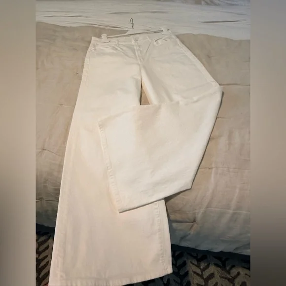 MOTHER Wide-Leg White Jeans - Picture 1 of 4